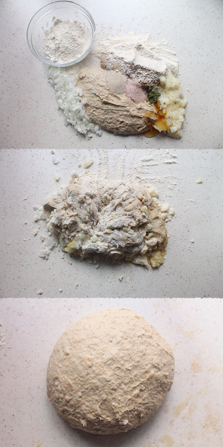 Pan integral patata cebolla y romero