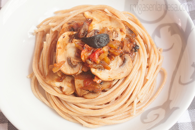 Spaghetti tomates asados 1